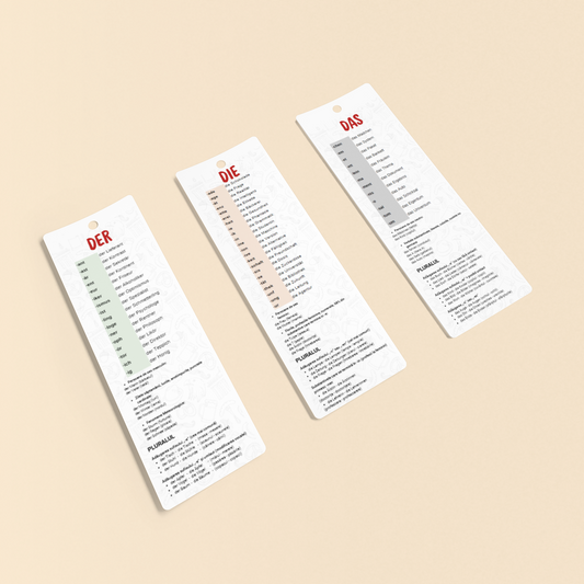 Semne de Carte Educaționale – (Der/Die/Das, Plural, Vocabular)