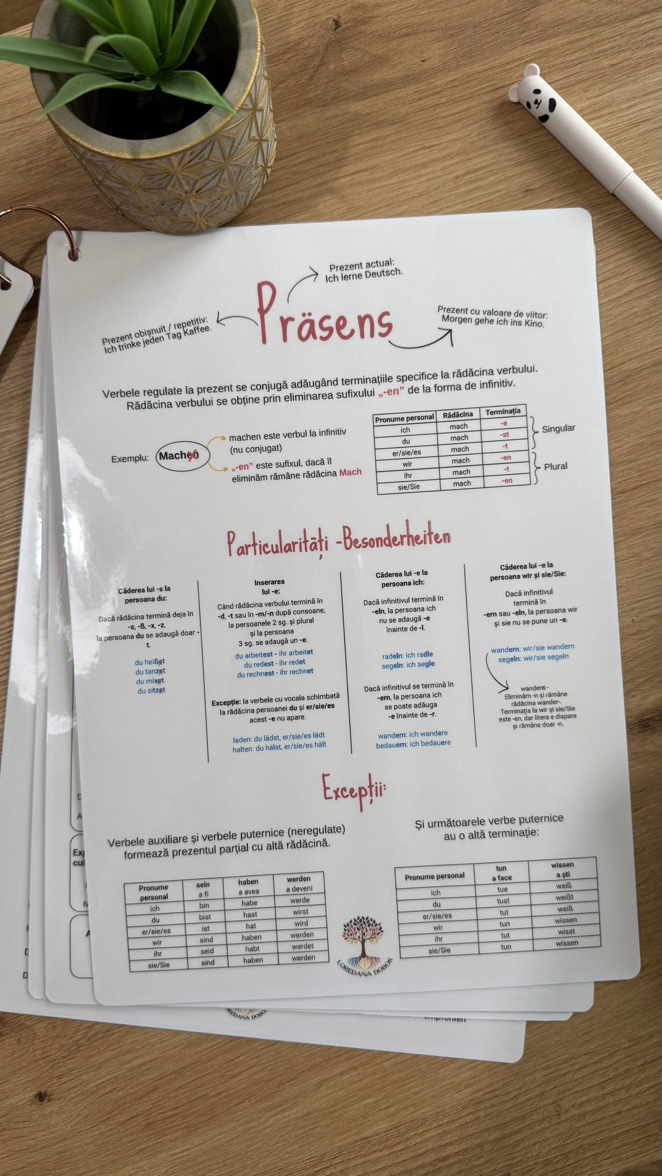 Fișe vizuale pentru învățarea limbii germane - Lernposter