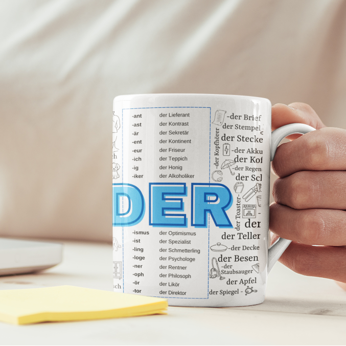 Tassen, die dir DER, DIE, DAS beibringen!